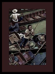 WOMAN VENDOR AT A FLOATING MARKET IN THAILAND  06