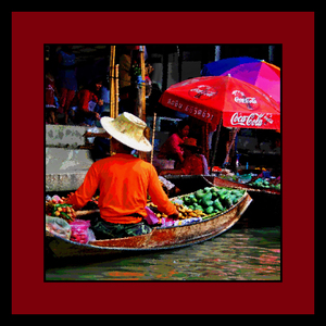WOMAN VENDOR AT A FLOATING MARKET IN THAILAND 06