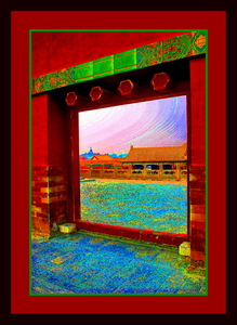 AN OPEN DOORWAY AT THE FORBIDDEN CITY - BEIJING CHINA