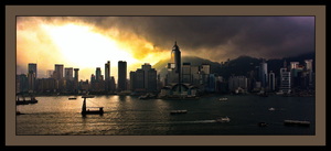HONG KONG HARBOR AT DAYBREAK 