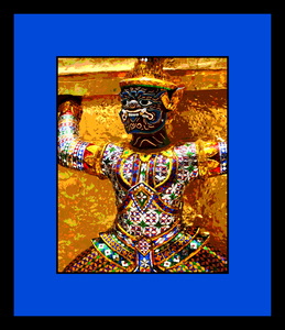 YAK SUPPORTING A GOLDEN WALL AT WAT PHRA KAEW 