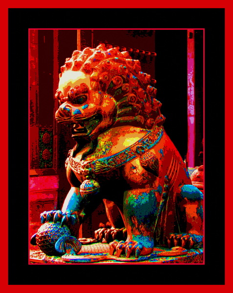 GUARDIAN LION IN THE FORBIDDEN CITY - BEIJING CHINA Print