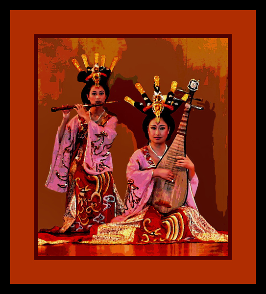 TWO TRADITIONAL CHINESE MUSICIANS  Print