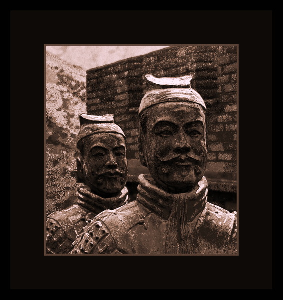 TERRA COTTA SOLDIERS BY CHINAS GREAT WALL Print
