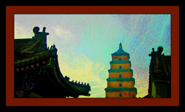 THE GIANT WILD GOOSE PAGODA IN XIAN CHINA  Print