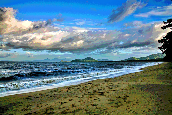 THE BEACH AT CAIRNS AUSTRAILIA  Print