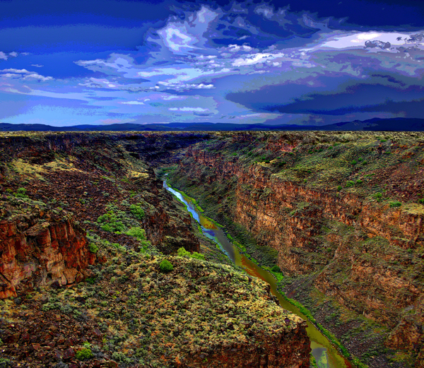 THE RIO GRANDE GORGE NEAR TAOS NEW MEXICO   Print
