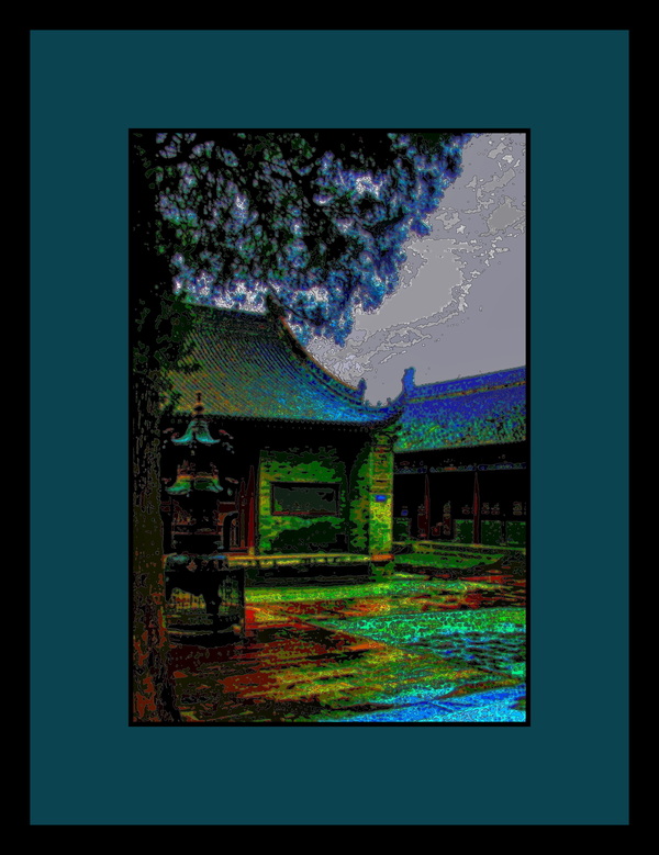 INSENSE BURNER IN CHINESE COURTYARD Print