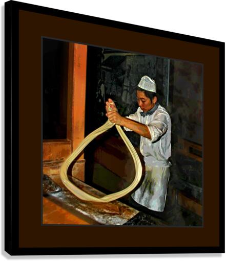 MAKING HAND ROLLED NOODLES Canvas Print