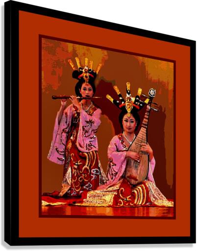 TWO TRADITIONAL CHINESE MUSICIANS  Canvas Print