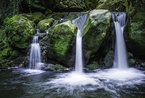 waterfall the schiessentumpel and bridge in luxembourg