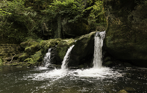 waterfall the schiessentumpel and bridge in luxembourg