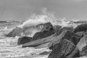 Rough Waters at the Rock Jetty Atlantic Beach North Carolina