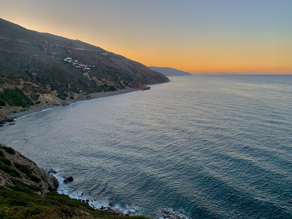 Serene Coastal Sunset: Captivating Ocean View Art Print for Tranquil Home Decor Perfect for Beach Lovers and Nature Enthusiasts by Fouad