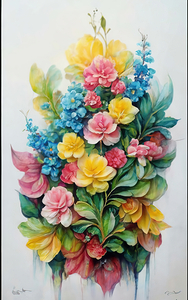 abstract oil painting of flowers 23