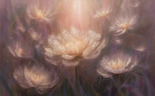 abstract oil painting of flowers 5 Print