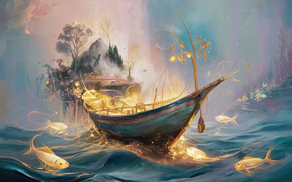 abstract oil painting of flowers 16 Print