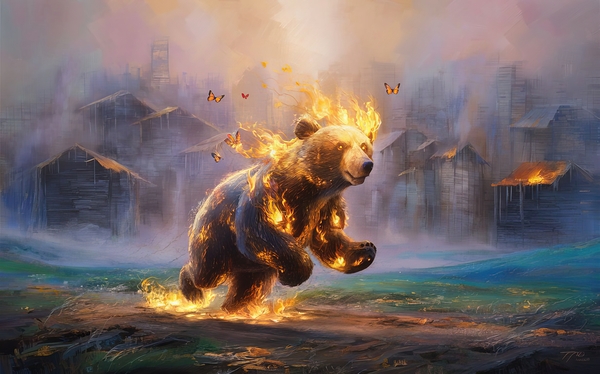 abstract oil painting of flowers 46 Print