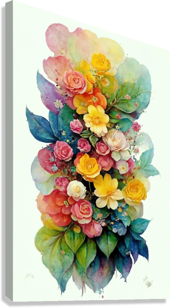 abstract oil painting of flowers 9 Canvas Print