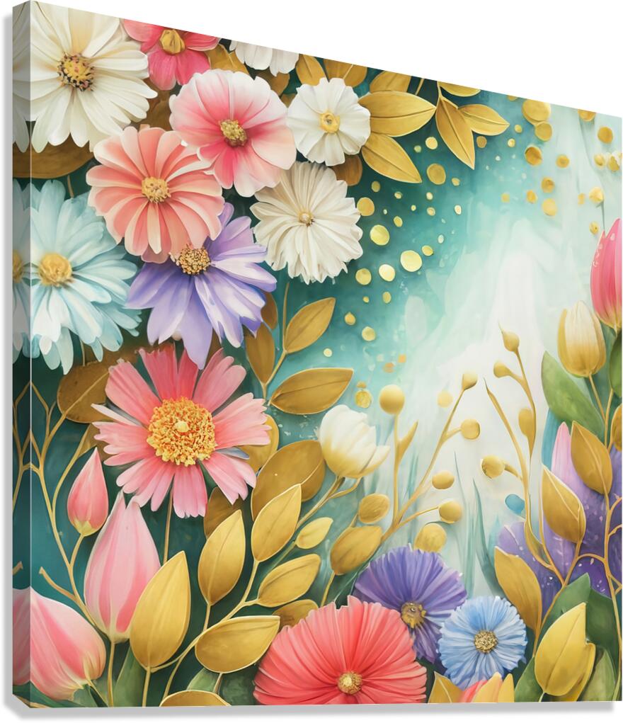 abstract oil painting of flowers 1 Canvas Print