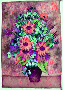 Flower Van Gogh oil painting dig abstract colored