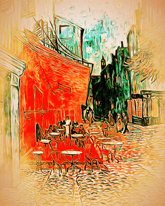 Van Gogh Terrace Cafe 1888 digitized sun paint style EXCLUSIVITY only 1 Canvas Print