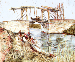 the langlois bridge dig watercolor