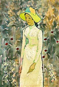van gogh 1890 girl in white digitized oil painted