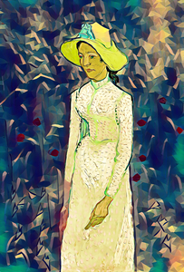 van gogh 1890 girl in white digitized polyart