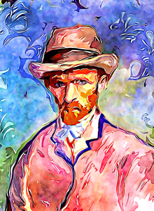 van gogh watercolor painting digitized