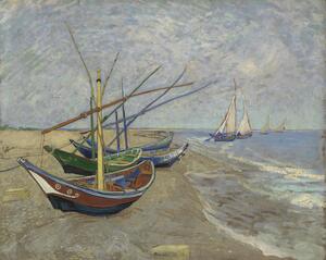 Vissersboten op het strand van Les Saintes Maries