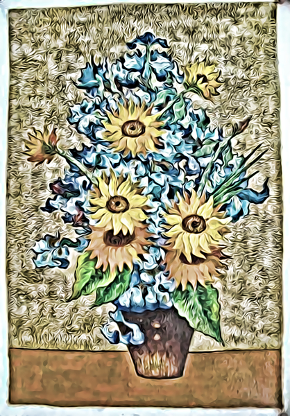 Flower Van Gogh oil painting dig graphic novel.jp Print