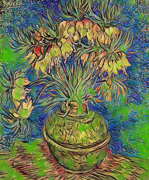Van gogh fritillaries in a copper6 Print