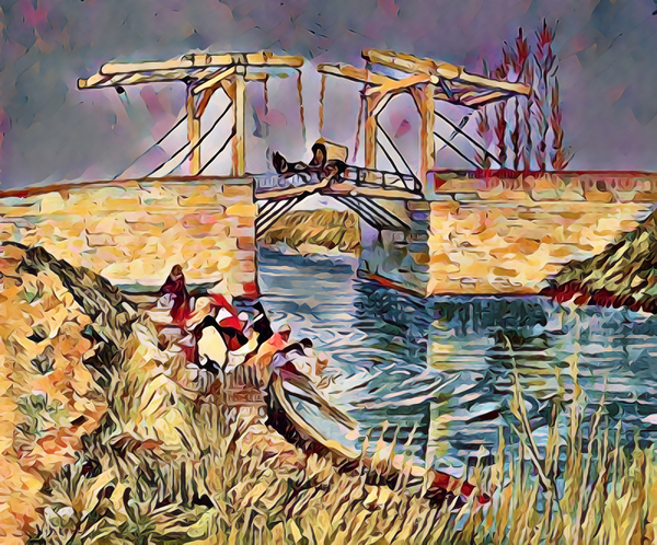 the langlois bridge dig oil2 Print