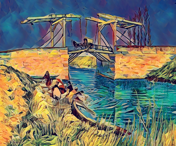 the langlois bridge dig polyart Print