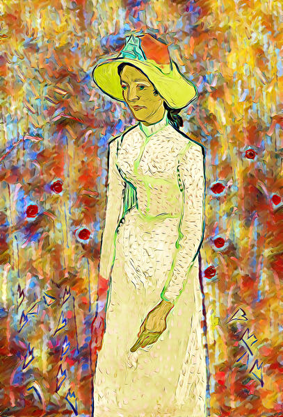 van gogh 1890 girl in white digitized impressioni Print