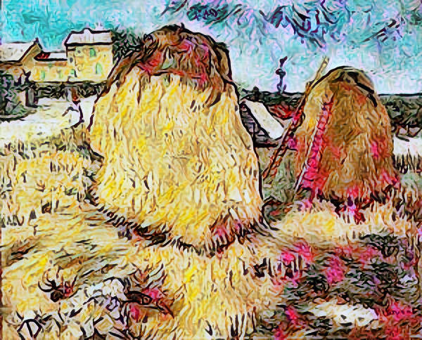 vincent van gogh haystacks in provence3 Print