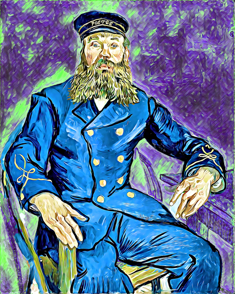 Portret van de postbode Joseph Roul 7 Print