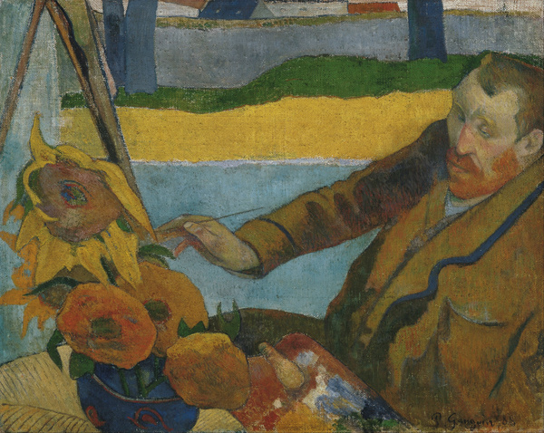 Paul Gauguin   Vincent van Gogh painting sunflowe Print
