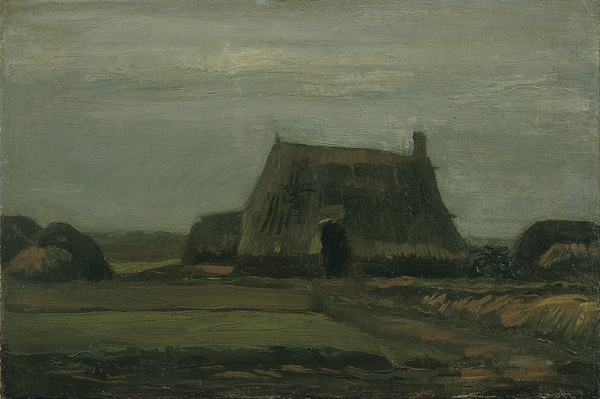 Vincent van Gogh   Farm with stacks of peat Print