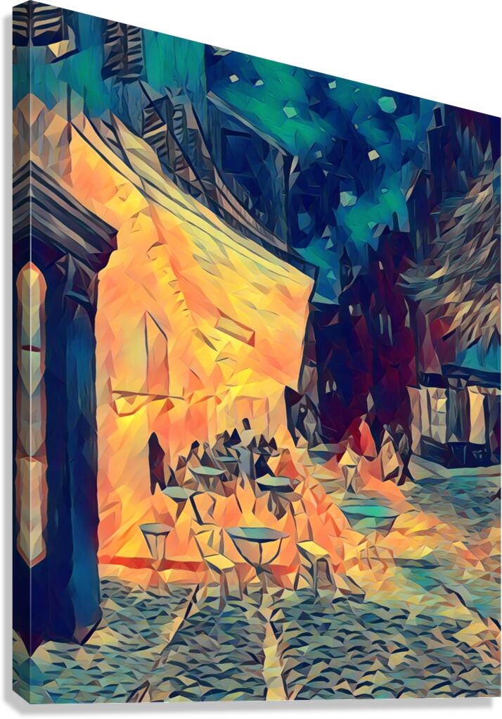 Van Gogh Terrace Cafe 1888 digitized polyart paint style EXCLUSIVITY only 1 Canvas Print Canvas Print