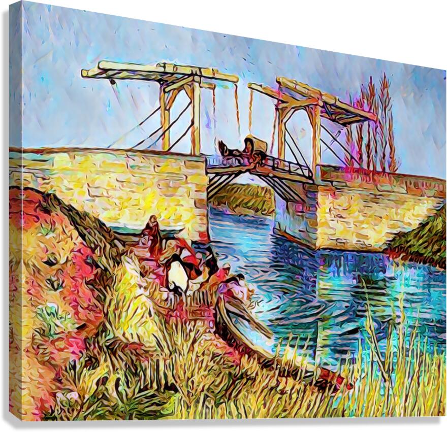 the langlois bridge dig oil Canvas Print