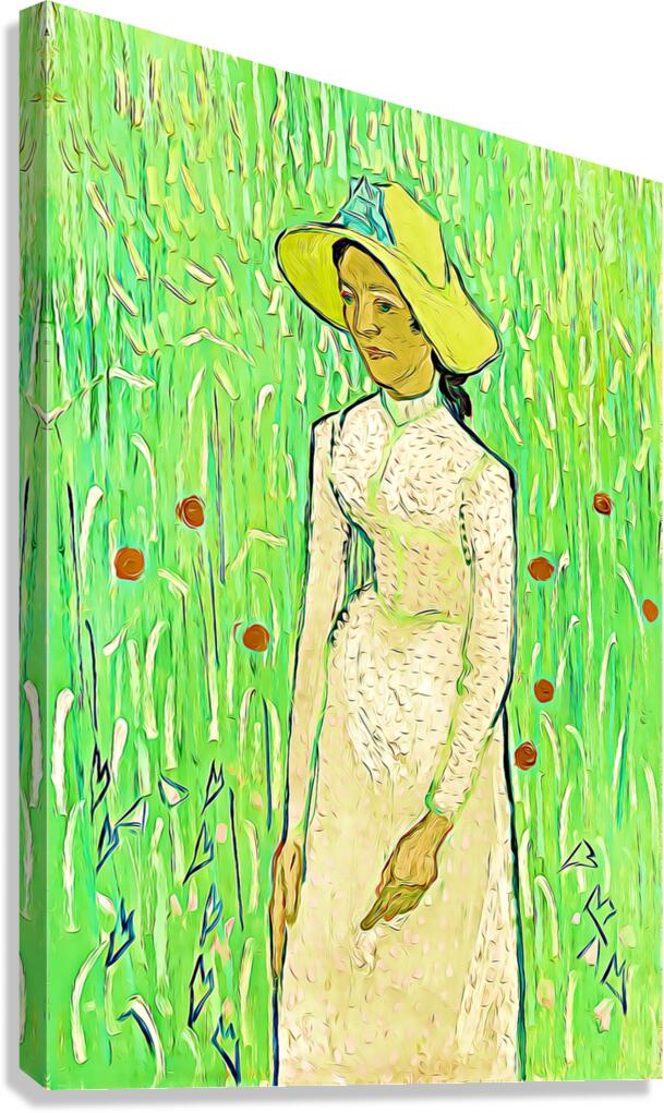 van gogh 1890 girl in white digitized Canvas Print