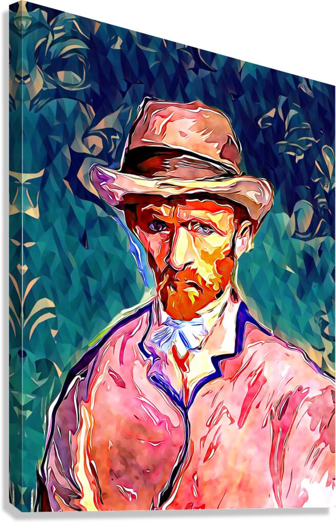 van gogh watercolor paint dig polyart Canvas Print