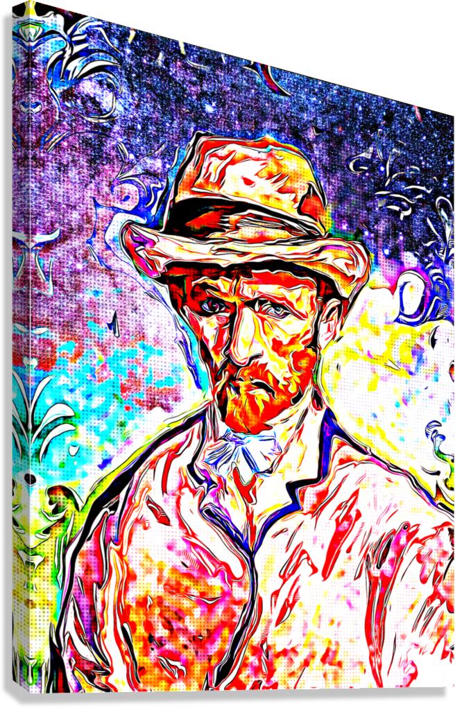 van gogh watercolor paint dig multi Canvas Print