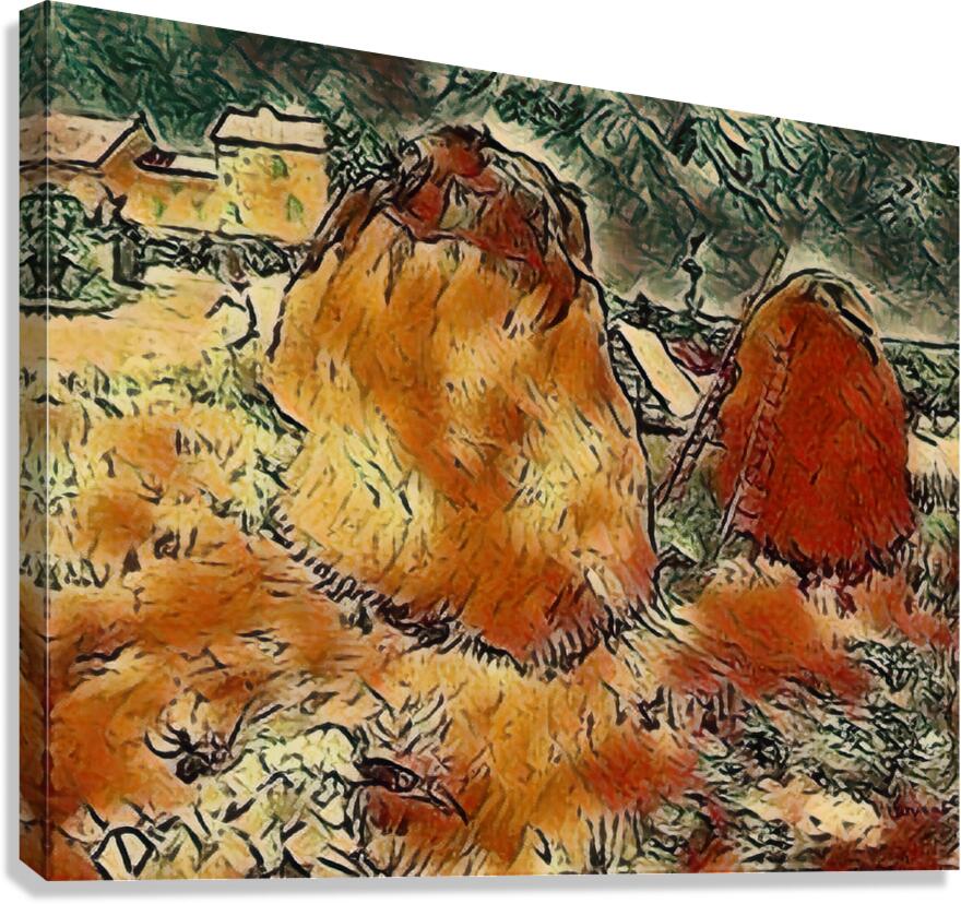 vincent van gogh haystacks in provence4  Canvas Print