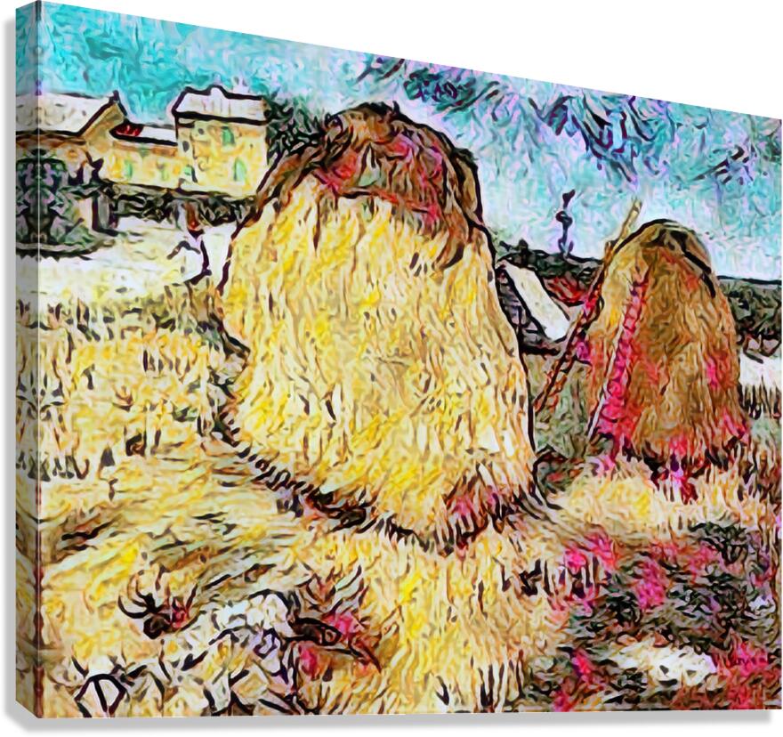 vincent van gogh haystacks in provence3 Canvas Print