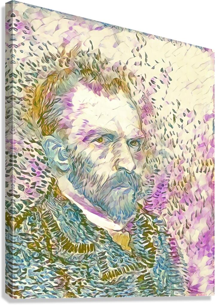 van gogh self portrait 1887 dig watercolor Canvas Print