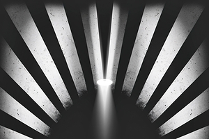 Abstract black striped background with spotlight