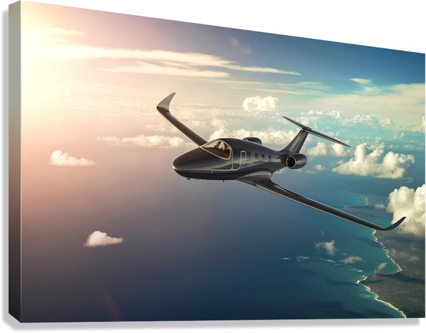 Airplane in sky background Canvas Print